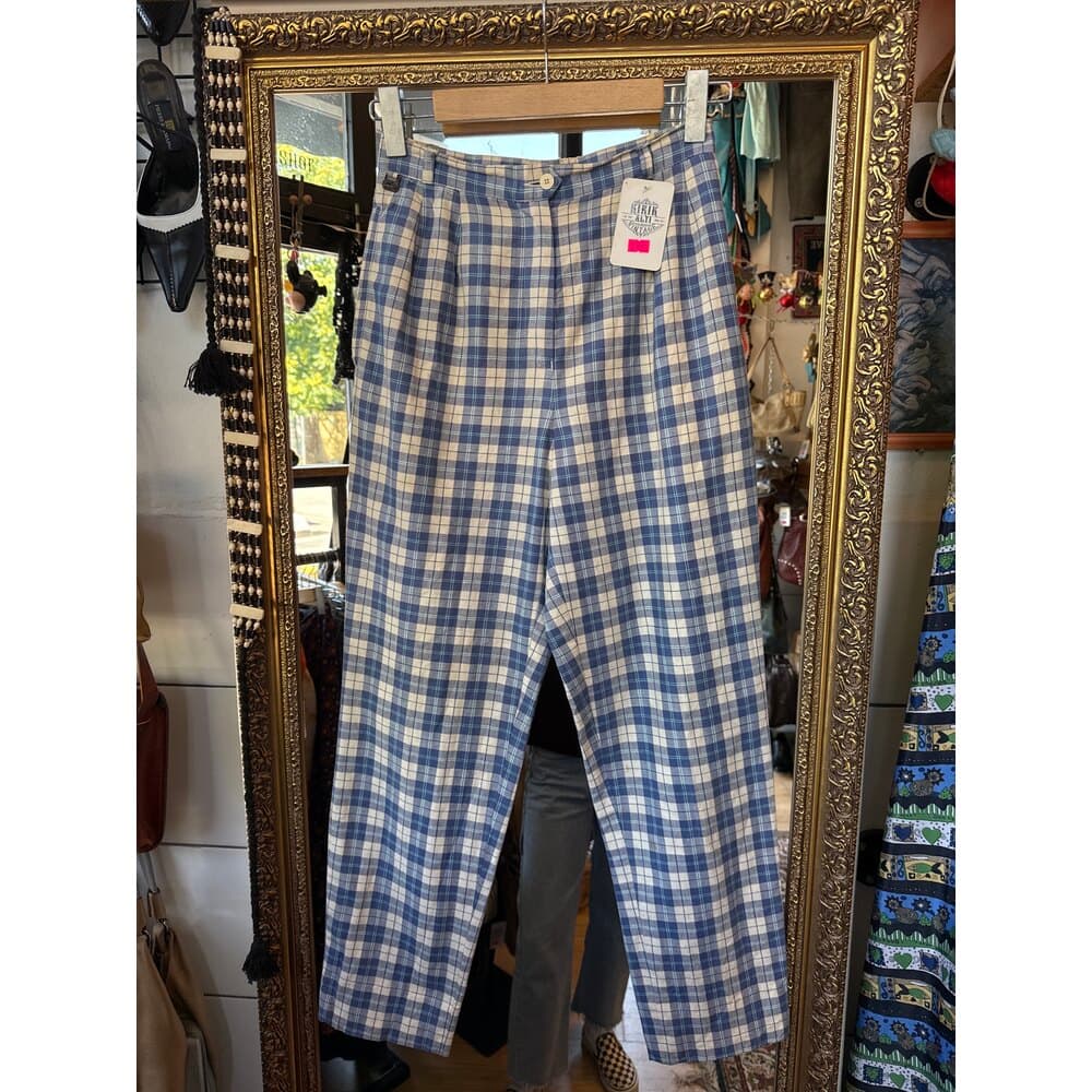 90's Lacoste Blue Picnic Plaid Pants