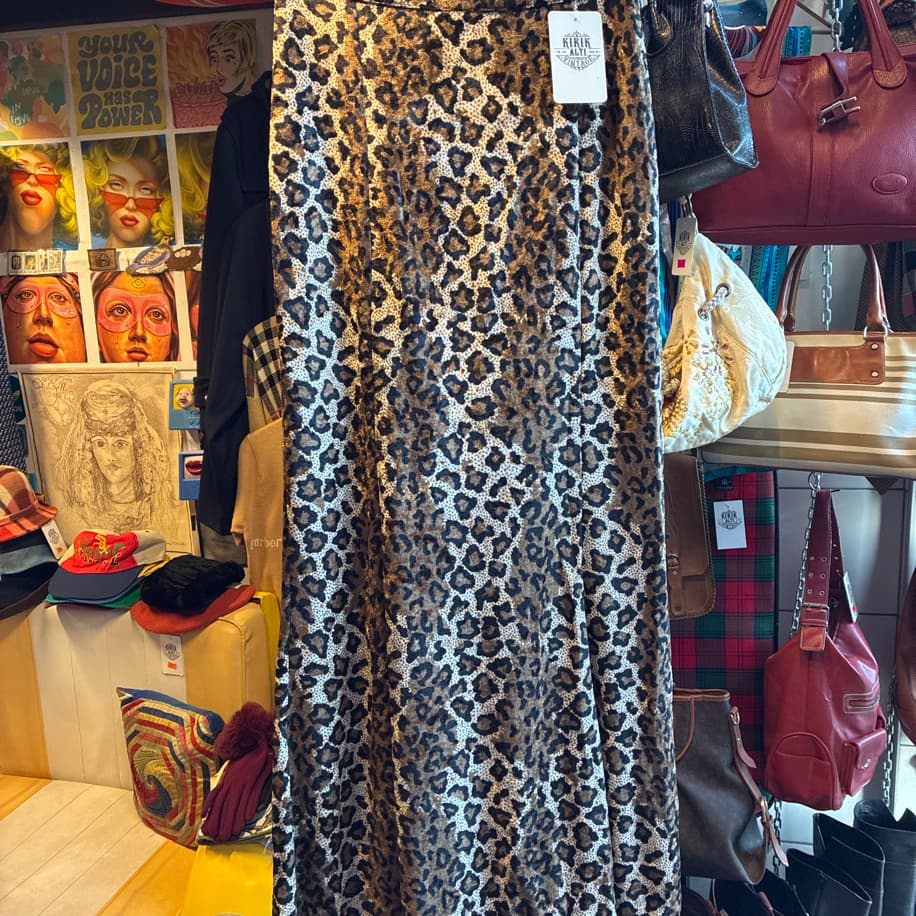 80's Leo Velvet Maxi Skirt