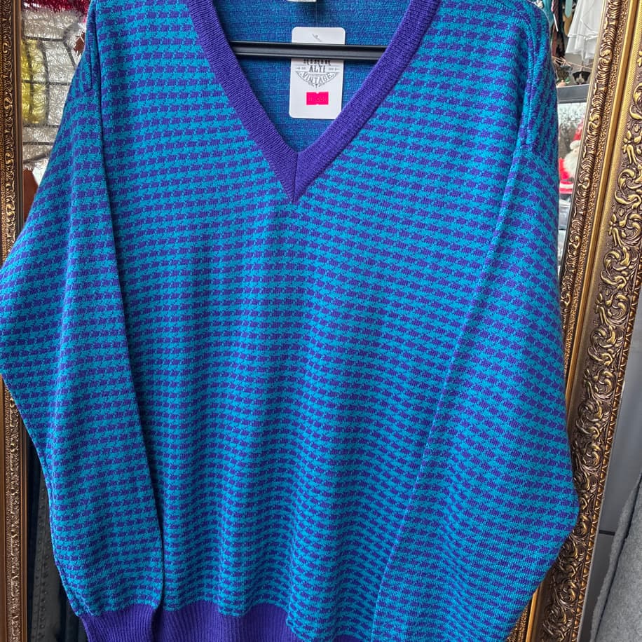 90's Electric Blue & Purple Knit