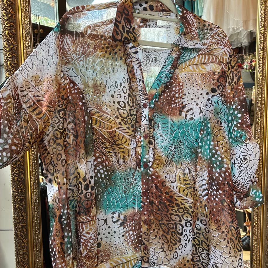 90’s Canda Jungle Mix Print Shirt