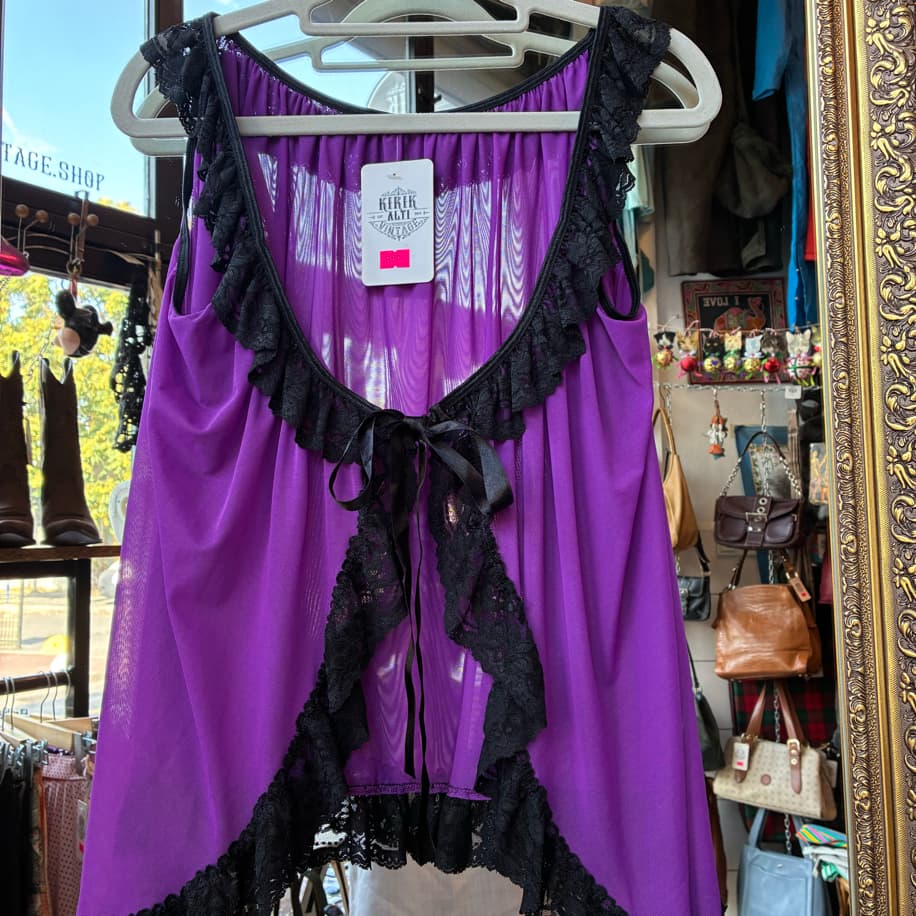 Y2K Purple Lace Babydoll — Midnight Allure