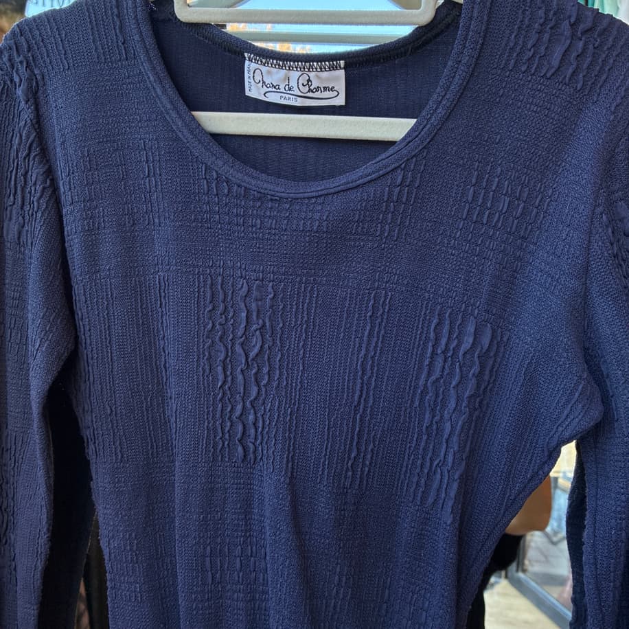 80’s Chara de Charme Textured Knit Bodysuit — Paris