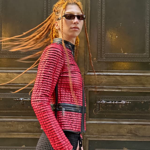 Vintage Tasarım Deri Ceket