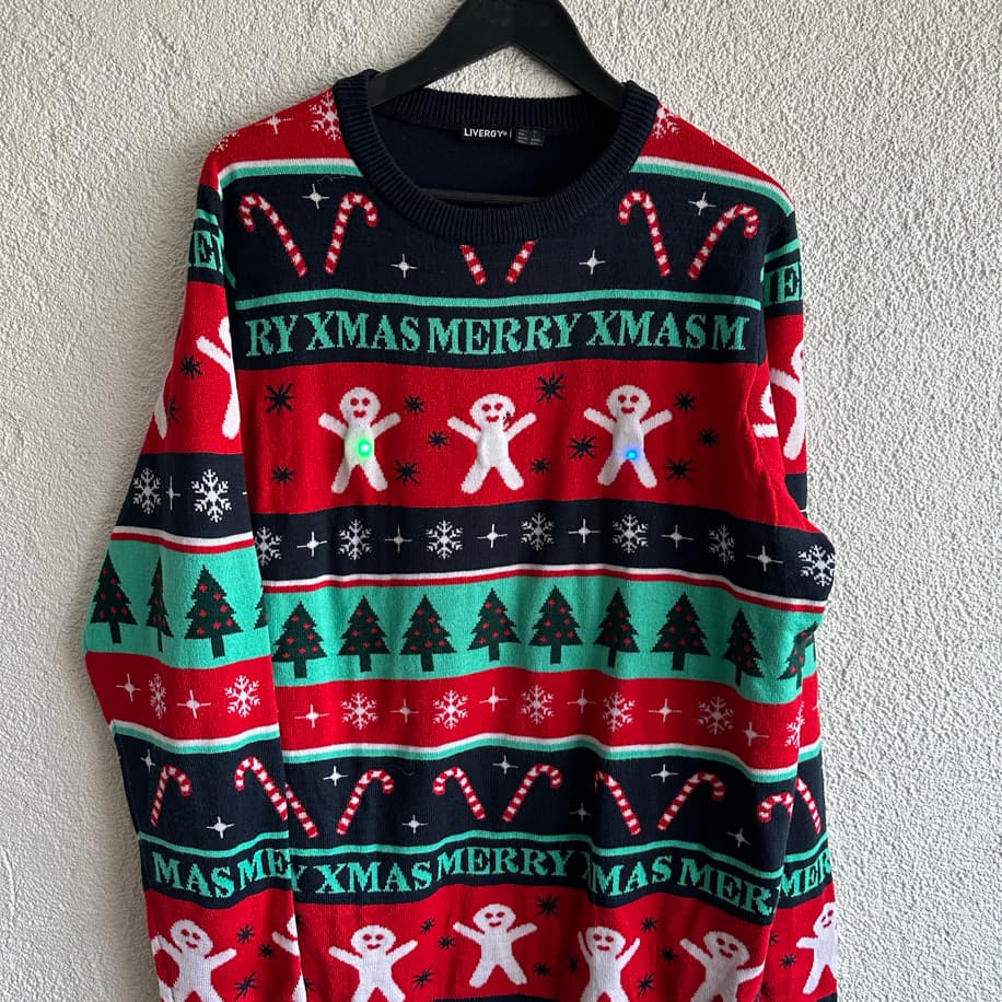 Vintage Işıklı Yılbaşı Kazağı