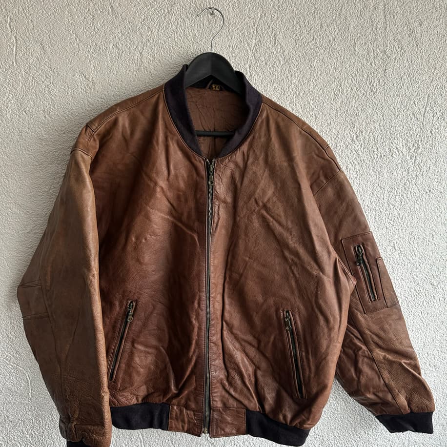 Vintage Bomber Deri Ceket
