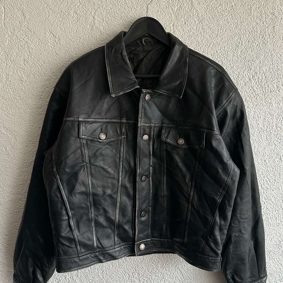 Vintage Trucker Deri Ceket