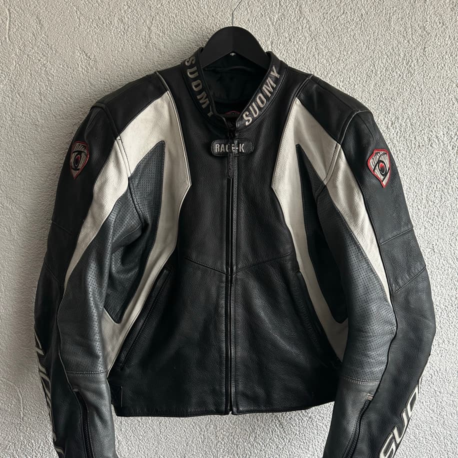 Vintage Suomy Korumalı Deri Ceket