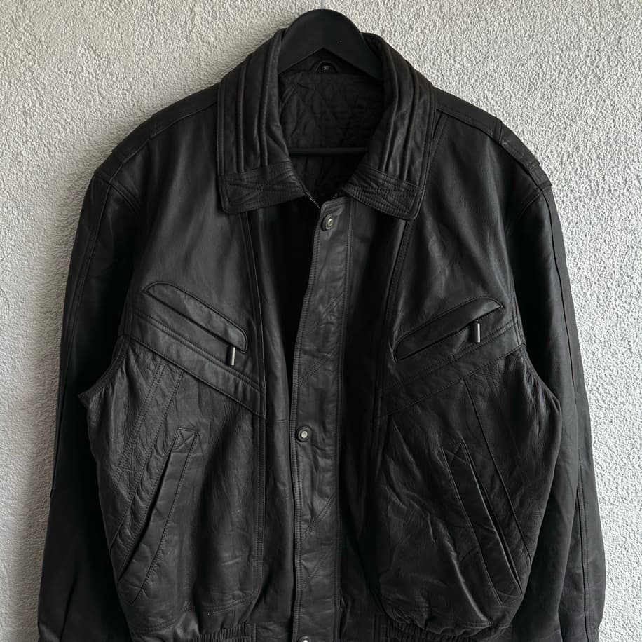 Vintage Bomber Deri Ceket
