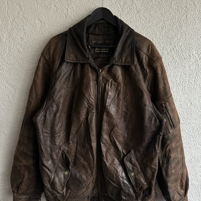 Vintage Bomber Deri Ceket