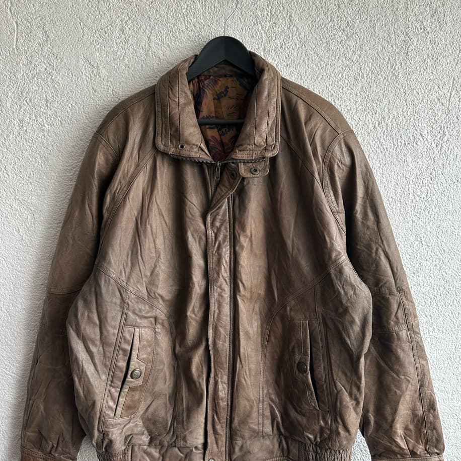 Vintage Bomber Deri Ceket
