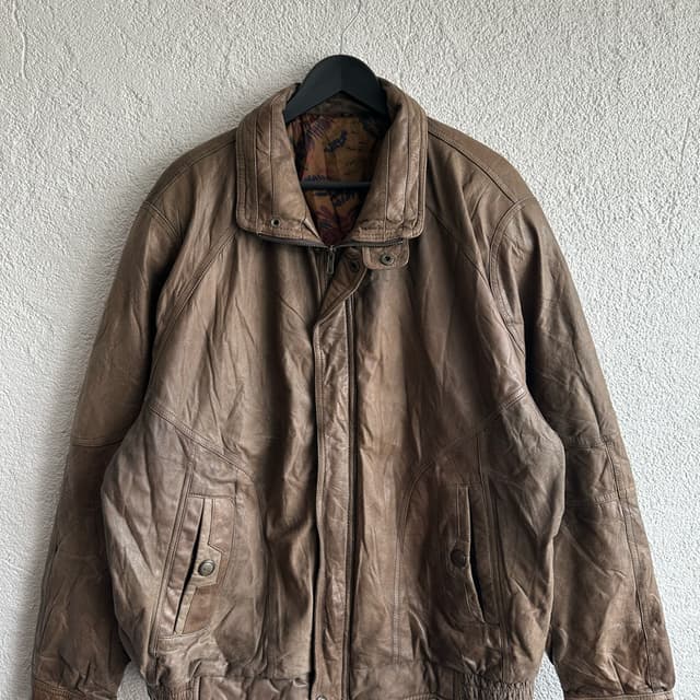 Vintage Bomber Deri Ceket