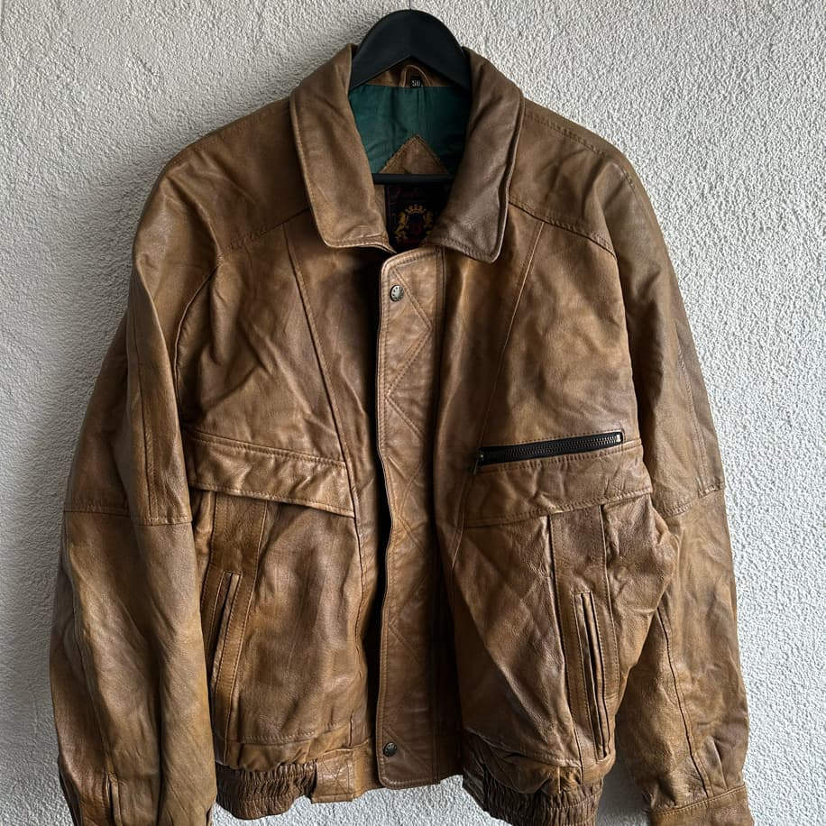 Vintage Bomber Deri Ceket