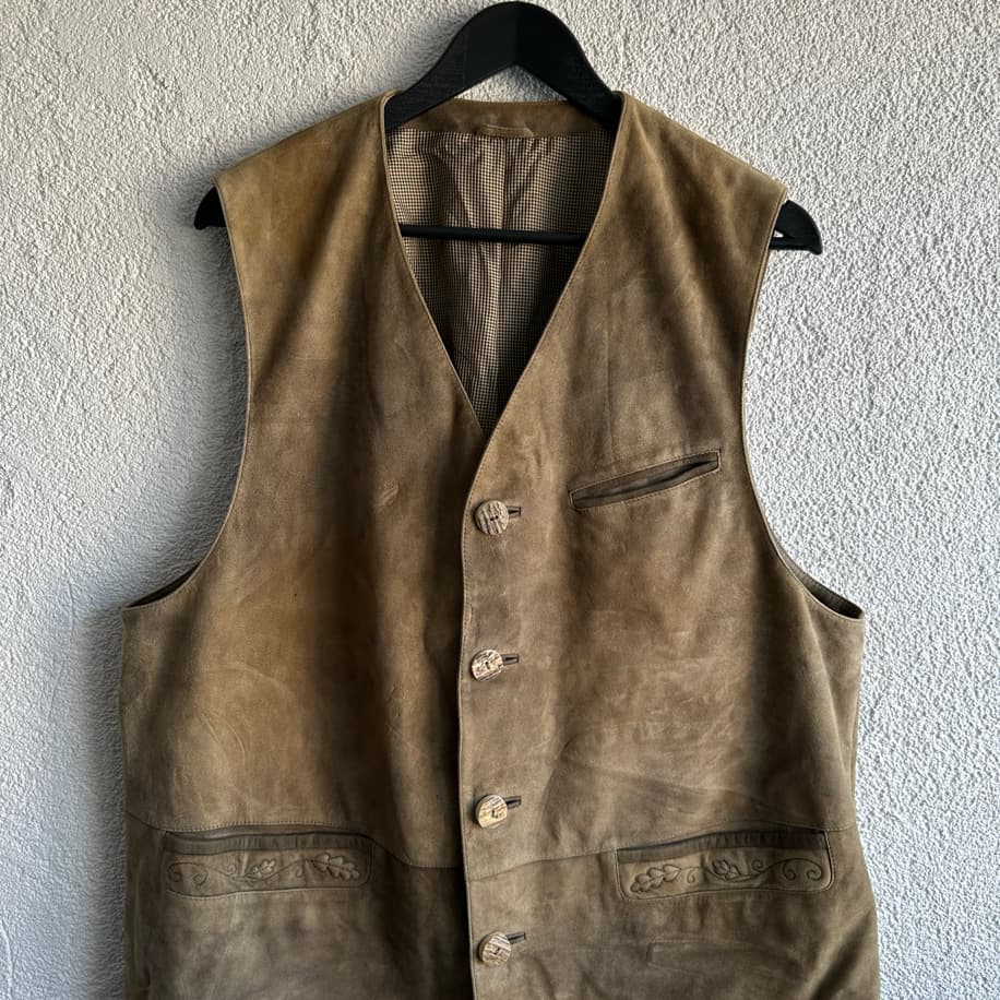 Vintage Bavyera Deri Yelek