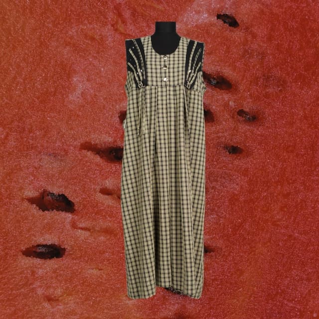 PÖTİKARELİ KOLSUZ ELBİSE