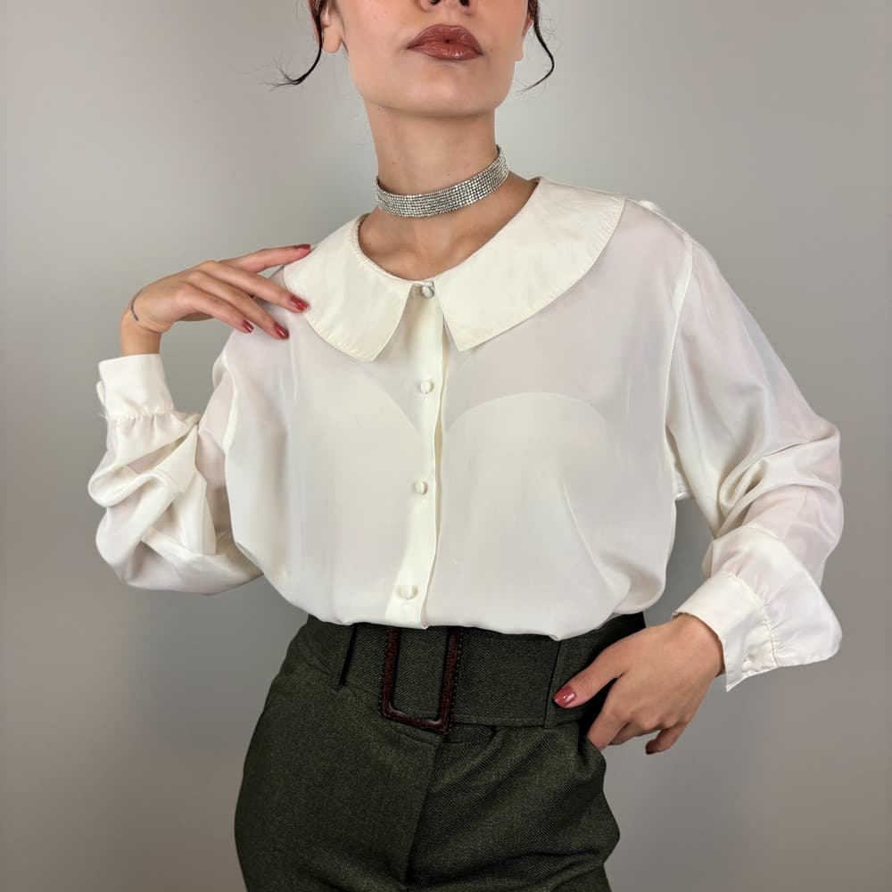 Yaka Detaylı Vintage Gömlek