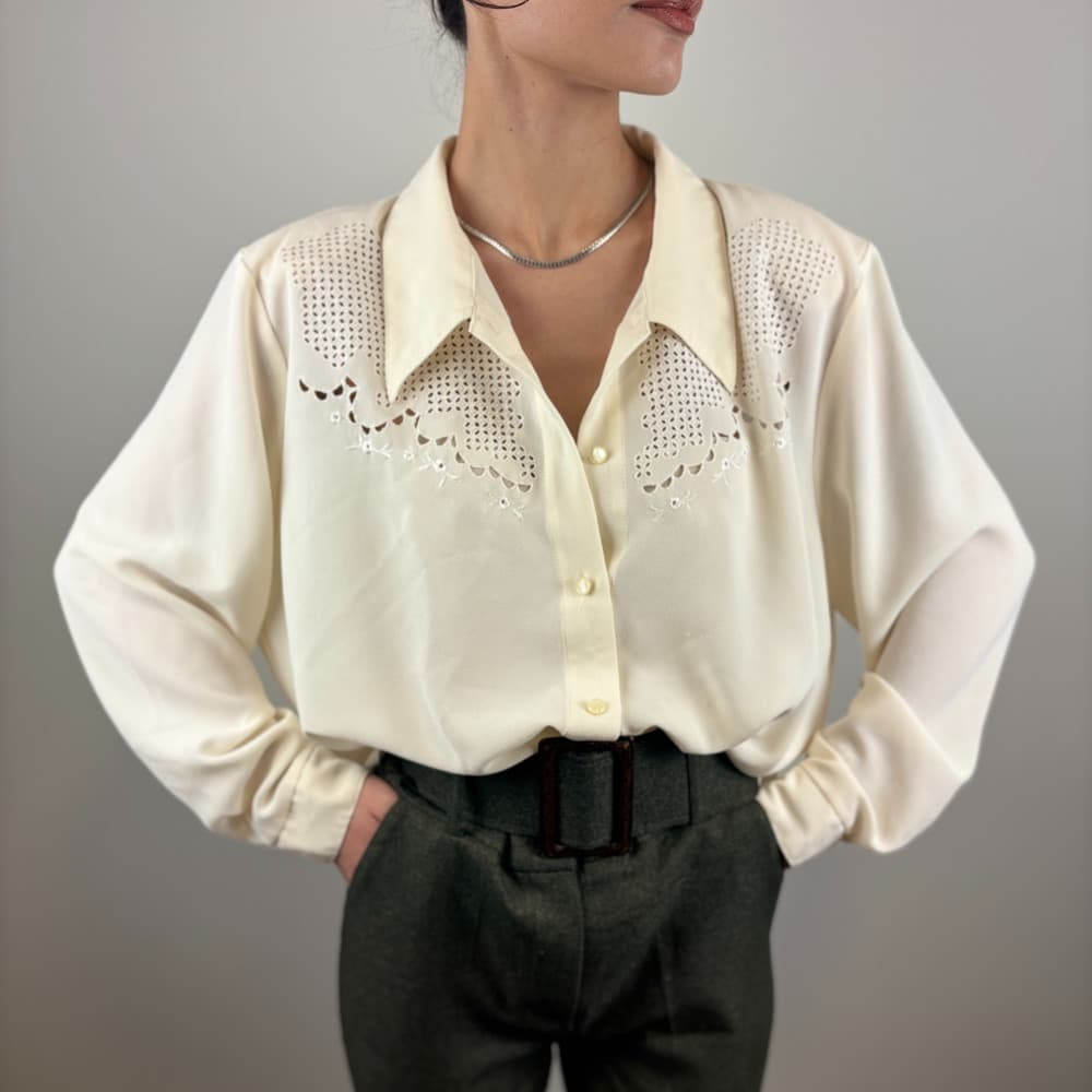 İşlemeli Vintage Gömlek